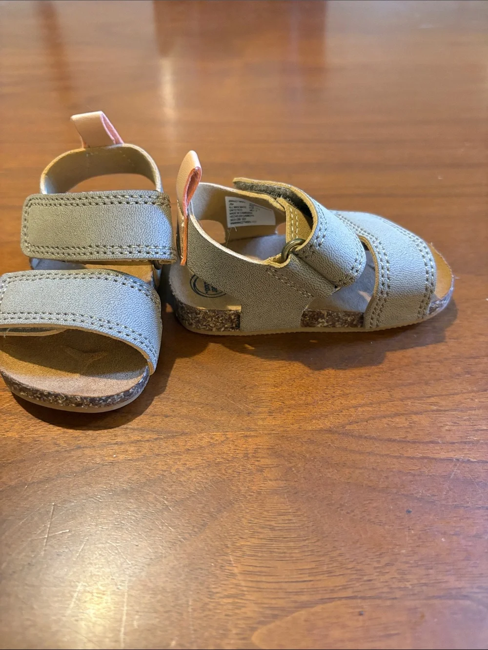 wonder nation Light Tan Double-Strap Kids Sandals